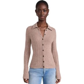 قميص بولو نسائي من الكشمير مضلع بأزرار in Kuwait