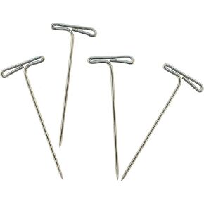 The Beadsmith T-pins, 1 inch (27mm), Stainless Steel, 75 pins in a Plastic Box, Ideal for Wigs, Macrame and Sewing, Use for Blocking, Knitting, Modelling and Crafts