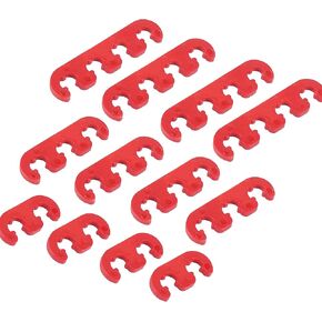 Motoforti Universal Spark Plug Wire Separator, Plastic, Red, 12 Pcs