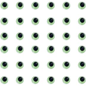 100 Pcs Green 6mm Glow in The Dark Googly Wiggle Eyes Self Adhesive Luminous Googly Eyes Plastic Eye Stickers Stick on Craft Eyes Craft Wiggle Eyes for Scrapbooking，Craft Supplies，Wiggle Eyes