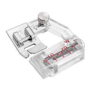 Adjustable Tap Bias Binder Presser Foot for Low Shank Snap-On Singer, Brother, Janome, Juki, Babylock, Elna, Kenmore, White, Necchi, Simplicity, New Home, and More Sewing Machines