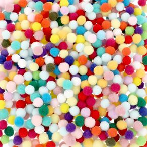 2000 Pieces Pompoms for Crafts, 1cm Fuzzy Pom Poms Balls, Pom Poms for DIY Creative Arts and Craft Making Decorations, Pom Poms Ball for Craft Supplies (Bright Assorted Color)