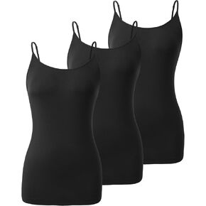 DAVID ARCHY Camisole for Women Combed Cotton Airy Soft Comfy Spaghetti Strap Tank Top 3 Pack