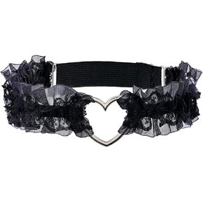 Florry Wedding Lace Garter Heart Leg Ring Sexy Thigh Garters for Bride Festival Party Cosplay Leg Accessories for Women