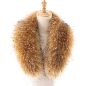 Artificial Fur Collar,Synthetic Fox Fur Removable Artificial Collar