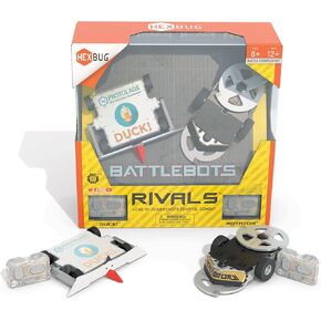 HEXBUG BattleBots Rivals 5.0 (الدوار والبطة)، ألعاب روبوت للتحكم عن بعد للأطفال، ألعاب STEM للأولاد والبنات من سن 8 سنوات فما فوق، البطاريات متضمنة