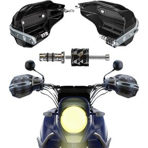 BRCOVAN Motorcycle Hand Guards with Thickened Aluminum Alloy Frame & High Strength Composite Shield, Brake & Clutch Friendly, Come with Mounting Accessories, Fit for 7/8" to 1-1/4" Handlebars