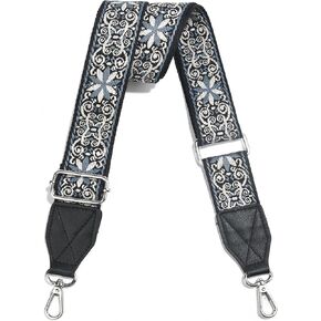 Purse Strap,1.5" Leather End Shoulder Strap Adjustable Replacement,Retro Multi-Pattern Crossbody Bag Straps