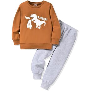 4th Birthday Outfit Boy 4 year old Boy Birthday Sweatshirt Pants Fall Winter Outfit