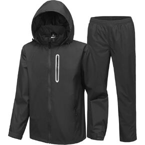 ZITY Rain Suit for Men Waterproof Golf Rain Gear with Lightweight Breathable Mesh Waterpoof Zipper Pockets for Fishing Hiking