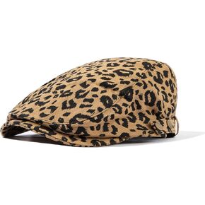 Clakllie Men's Ivy Newsboy Hat Leopard Print Irish Flat Caps Cabbie Driving Hunting Cap Adjsutable Gatsby Beret Hat