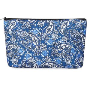 Empty Mahjong Bag,Thickened Blue Printed Soft American Mahjong Tiles Bag (Case Only)