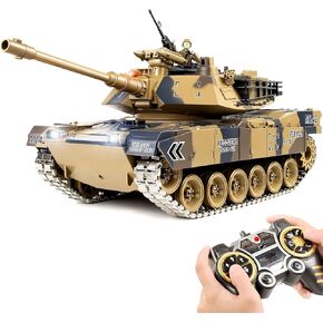 1/18 Metal T-90 Remote Control Tank, 2.4GHz RC Tank with BBS & Water Bombs & Somke & Sound, 60 Minutes Playing Time, Military Tank Toys for Adults and Kids 6+ Years Old