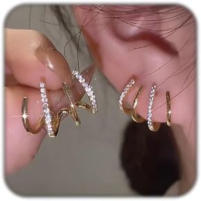 Claw Earrings for Women Gold Silver Cuff Earrings Minimalist Huggie Ear Wrap Piercing Stud Earrings