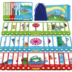 SpriteGru Seek and Find Scavenger Hunt Card Game, 50 Seek and Find Cards, Funny Games for Family, Toddlers, Kids, Adults-Outside, Yard, Camping Activities