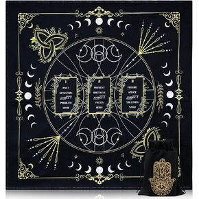Knana Tarot Divination Cloth Altar Cloth - Tarot Card Reading Cloth Tarot Accessories Velvet Tarot Cloth with Celtic Cross Pattern - Tree