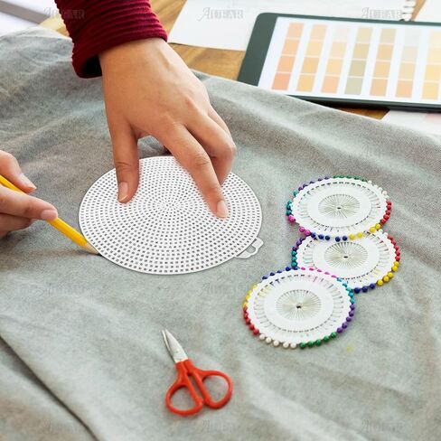 AUEAR, 40 Pack 6 Inch Plastic Round Canvas Mesh Sheets Canvas Circle Sheet for Embroidery Crafts White in Saudi Arabia