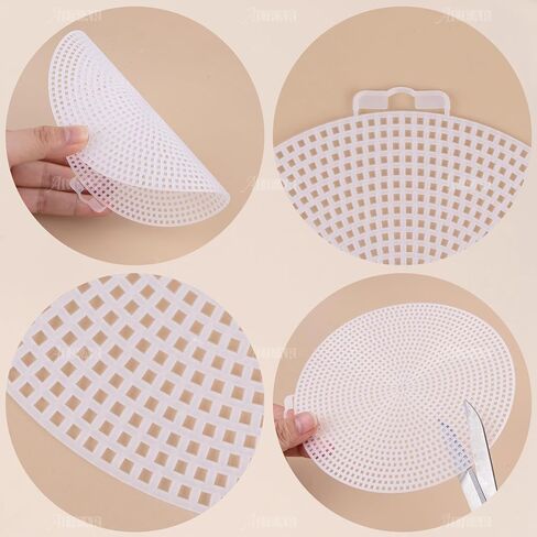 AUEAR, 40 Pack 6 Inch Plastic Round Canvas Mesh Sheets Canvas Circle Sheet for Embroidery Crafts White in Saudi Arabia