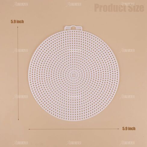 AUEAR, 40 Pack 6 Inch Plastic Round Canvas Mesh Sheets Canvas Circle Sheet for Embroidery Crafts White in Saudi Arabia