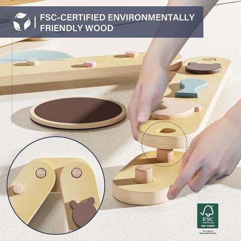 BlueWood Balance Beam for Kids 3-5, Toddler Sensory Wooden Balance Montessori Toys and Stepping Stones, Build Coordination Gymnastics Obstacle Motor Skill for Kid in Saudi Arabia