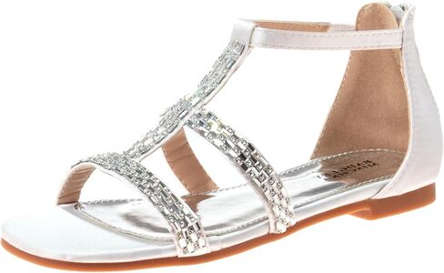 Josmo Girls Sandal Flats Dress Pumps - Kids Slip On Open Toe Strappy Sandal (Little Kid - Big Kid) in Saudi Arabia
