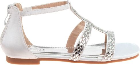 Josmo Girls Sandal Flats Dress Pumps - Kids Slip On Open Toe Strappy Sandal (Little Kid - Big Kid) in Saudi Arabia