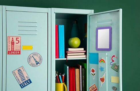 Desk Tech Multi-Functional 5x7 Magnetic Locker Makeup Mirror for School Locker, Bathroom, Household, Refrigerator, and Cabinet - Convenient and Stylish - Blue in Saudi Arabia
