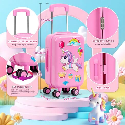 18 inch Doll Clothes and Accessories - Doll Travel Suitcase Luggage, Clothes and Shoes, Bag, Sunglasses, Camera, Passport, Notebook, Phone, pad Travel Gear Play Set(No Doll) in Kuwait