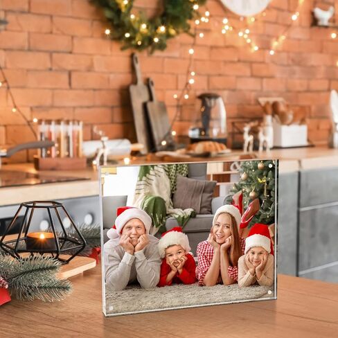 TWING 2 Pack Acrylic Picture Frame 8 x 10 Magnetic Picture Photo Frame,10+10MM Clear Picture Frame, 8 by 10 Picture Frames Acrylic Magnetic Photo Frame Self Standing Double Sided,Gift in Kuwait