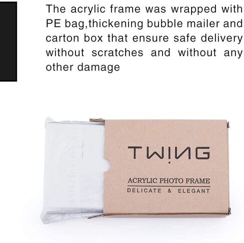 TWING 2 Pack Acrylic Picture Frame 8 x 10 Magnetic Picture Photo Frame,10+10MM Clear Picture Frame, 8 by 10 Picture Frames Acrylic Magnetic Photo Frame Self Standing Double Sided,Gift in Kuwait
