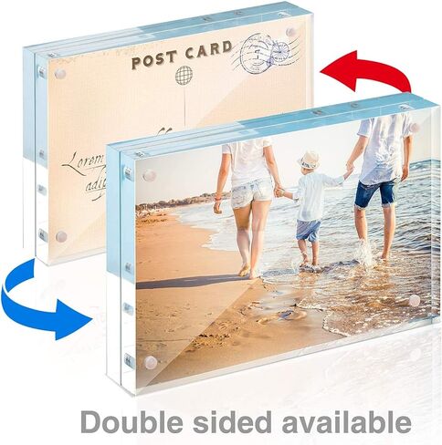 TWING 2 Pack Acrylic Picture Frame 8 x 10 Magnetic Picture Photo Frame,10+10MM Clear Picture Frame, 8 by 10 Picture Frames Acrylic Magnetic Photo Frame Self Standing Double Sided,Gift in Kuwait