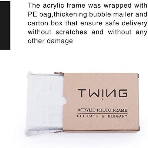 TWING 2 Pack Acrylic Picture Frame 8 x 10 Magnetic Picture Photo Frame,10+10MM Clear Picture Frame, 8 by 10 Picture Frames Acrylic Magnetic Photo Frame Self Standing Double Sided,Gift in Kuwait