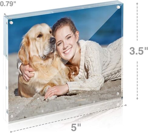 TWING 2 Pack Acrylic Picture Frame 8 x 10 Magnetic Picture Photo Frame,10+10MM Clear Picture Frame, 8 by 10 Picture Frames Acrylic Magnetic Photo Frame Self Standing Double Sided,Gift in Kuwait