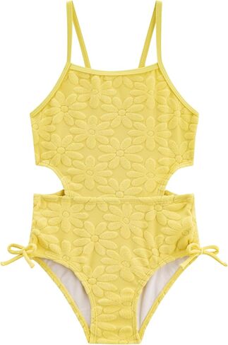 LIZENS Girls One Piece Swimwear Cut Out Floral Print 2-12Years Bow Beach Bathing Swimsuit in Saudi Arabia