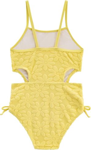 LIZENS Girls One Piece Swimwear Cut Out Floral Print 2-12Years Bow Beach Bathing Swimsuit in Saudi Arabia