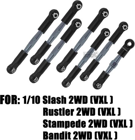 RC Adjustable Turnbuckles Upgrades Part for 1/10 Slash/Rustler/Stampede/Bandit VXL 2WD, Adjustable Turnbuckles Camber Links Toe Link,Red（7PCS in Saudi Arabia