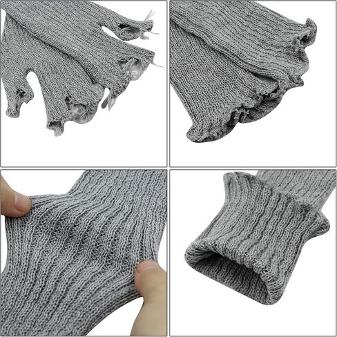 ANKOMINA Women Men Knit Arm Warmers Fingerless Gloves Tattered Gothic Thumb Hole Gloves Mittens in Saudi Arabia
