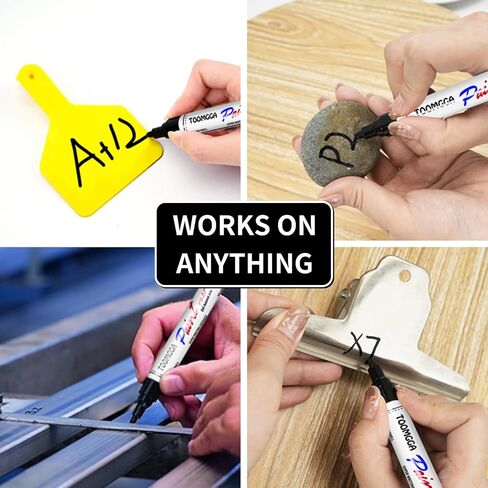 White Paint Pens Permanent Paint Markers - 6 Pack Oil Based Marking Pens, Medium Point, Quick Drying and Waterproof Paint Pens for Rock Painting Car Tyre Metal, Plastic, Canvas, Wood in Saudi Arabia
