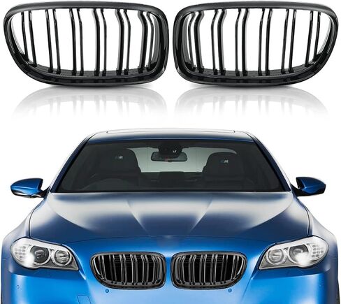 KVR for E90 Kidney Grill, Gloss Black Double Line Kidney Grill Compatible with 3 Series E90 E91 323i 325i 328i 330i 335i 2009-2011, 2PCS Grille Insert Trims in Saudi Arabia