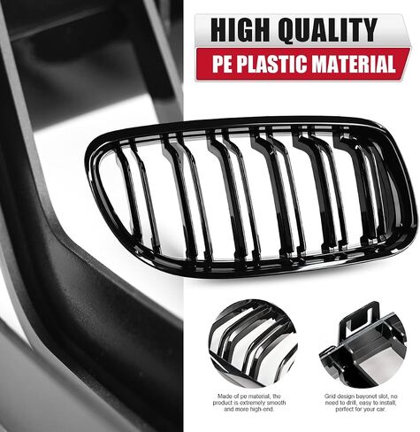 KVR for E90 Kidney Grill, Gloss Black Double Line Kidney Grill Compatible with 3 Series E90 E91 323i 325i 328i 330i 335i 2009-2011, 2PCS Grille Insert Trims in Saudi Arabia