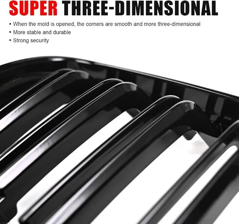 KVR for E90 Kidney Grill, Gloss Black Double Line Kidney Grill Compatible with 3 Series E90 E91 323i 325i 328i 330i 335i 2009-2011, 2PCS Grille Insert Trims in Saudi Arabia