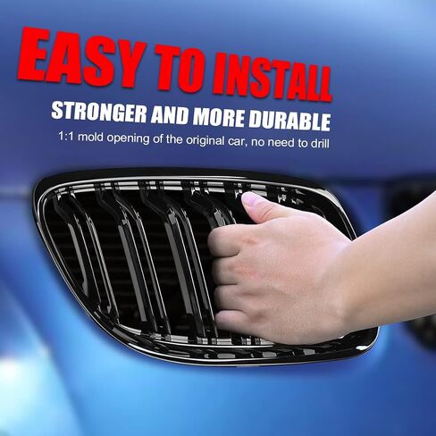 KVR for E90 Kidney Grill, Gloss Black Double Line Kidney Grill Compatible with 3 Series E90 E91 323i 325i 328i 330i 335i 2009-2011, 2PCS Grille Insert Trims in Saudi Arabia