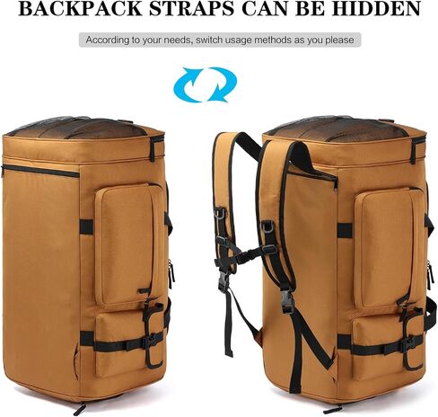 Extra Large Gym Bag Backpack with Shoes Compartment, 75L Heavy Duty Sports Duffle Bag for Men & Women, Workout Duffel Bag, Weekender Overnight Backpack for Travel Camping, Khaki in Saudi Arabia