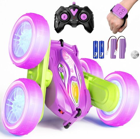 Remote Control Car Toys for Girls & Boys, 4WD Gesture RC Stunt Cars, High Speed RC Truck with Double Sided 360 Flips and Headlights Wheel Lights, Off-Road Stunt Car Toys for Kids 6-12 yr (Pink) in Saudi Arabia