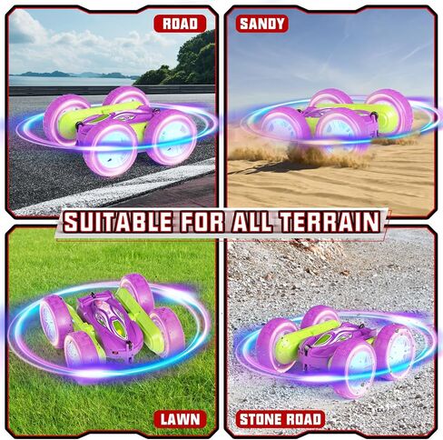 Remote Control Car Toys for Girls & Boys, 4WD Gesture RC Stunt Cars, High Speed RC Truck with Double Sided 360 Flips and Headlights Wheel Lights, Off-Road Stunt Car Toys for Kids 6-12 yr (Pink) in Saudi Arabia