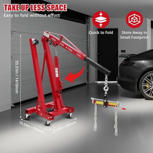 رافعة محرك هيدروليكي للخدمة الشاقة - سعة 2 طن، تصميم قابل للطي، منتقي الكرز المدمج، وسهولة التحميل/التفريغ باستخدام رافعة المحرك (4400 رطل) in Kuwait