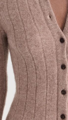 Women's Cashmere Ribbed Button Up Polo in Saudi Arabia