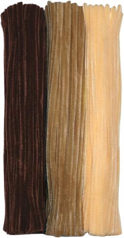 300pcs Brown Pipe Cleaners Bulk - Fluffy Craft Pipe Cleaners for Arts & Crafts, Ideal for Making Flowers, Animals & Decorations (12 x 0.24 inches) in Saudi Arabia