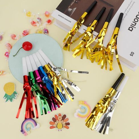 Party Blowers 24 PCS Silver Noise Makers Fun Party Favors Adult Birthday Party Favors Adult Party Favors Noise Makers for Sporting Events Party Whistles Birthday Horns New Years Party Halloween Party in Saudi Arabia