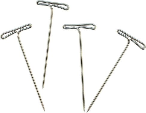 The Beadsmith T-pins, 1 inch (27mm), Stainless Steel, 75 pins in a Plastic Box, Ideal for Wigs, Macrame and Sewing, Use for Blocking, Knitting, Modelling and Crafts in Saudi Arabia
